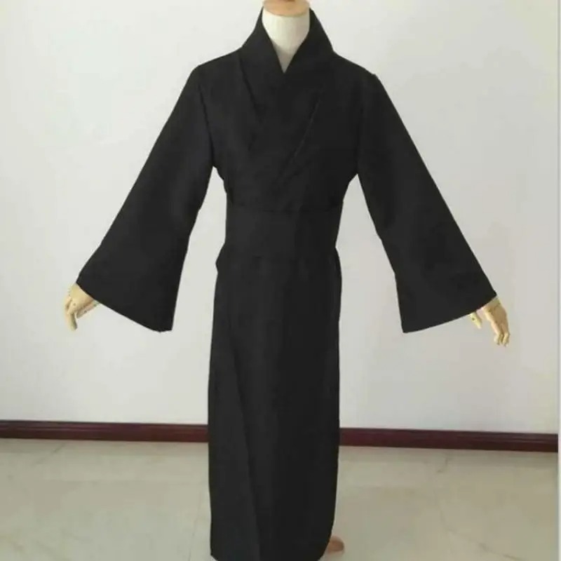 Kimono Yukata Cotton - Мужское классическое черное кимоно, халат самурая,