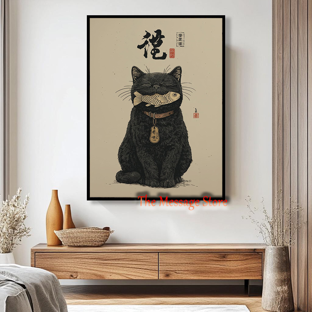 Черный кот удачи в стиле укиё- – обзор и цена Japanese Lifestyle And Traditions